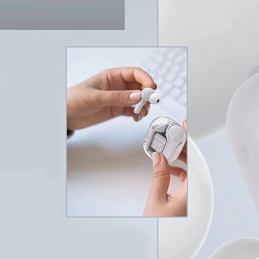 Air31 Wireless Crystal Transparent Bluetooth/airpods/earbuds